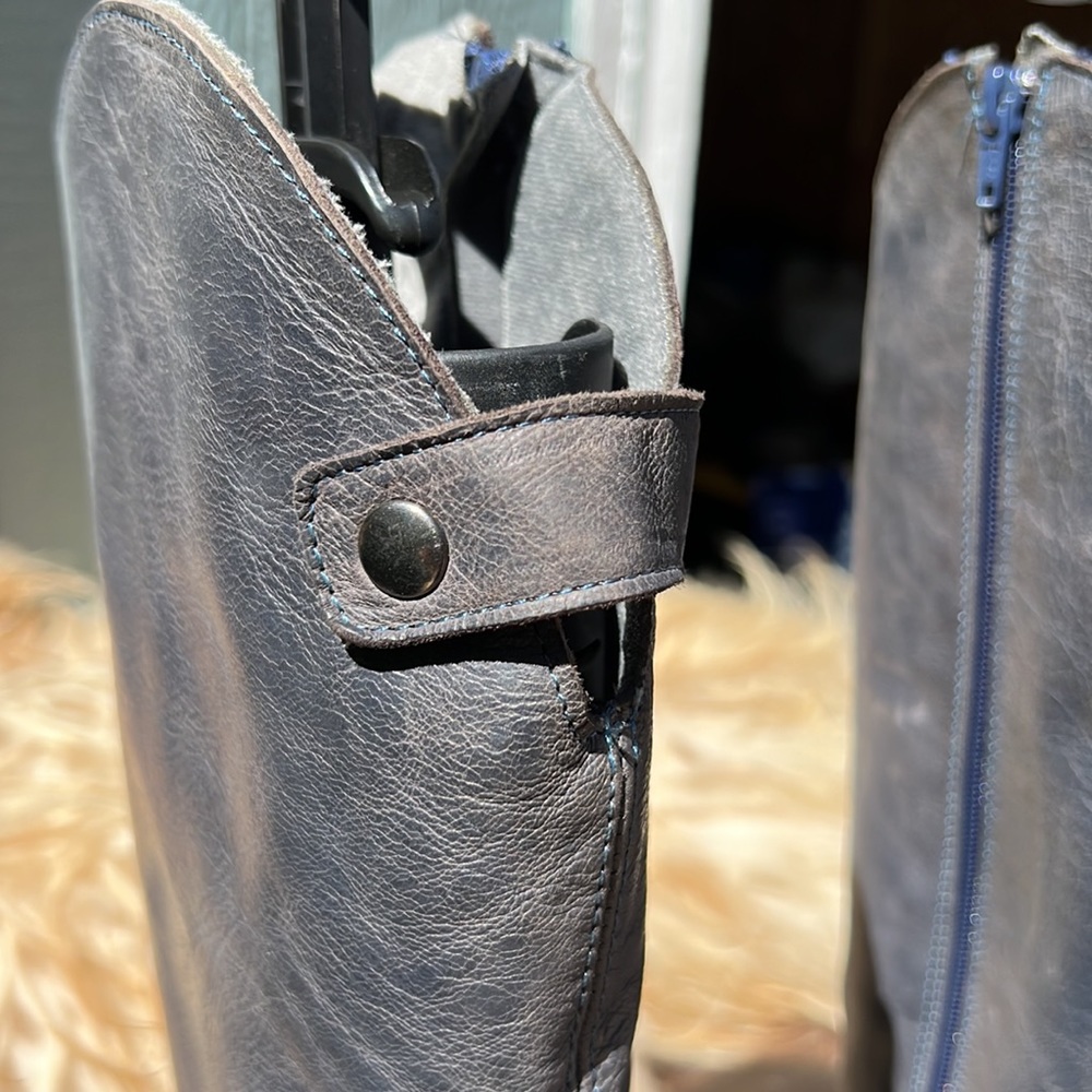 Unity in Diversity tall leather boots zippers and lace up details so nice sz 6.5 - Picture 7 of 9